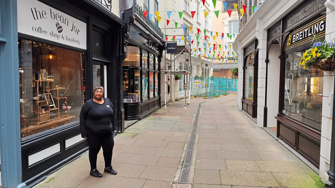 Sofi Noakes outside her cafe The Bean Jar in the Commercial Arcade. (Picture by Mark Ogier, 33158646)