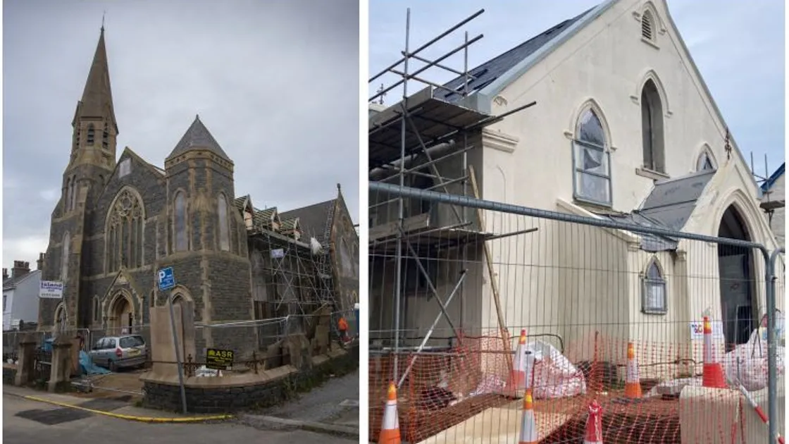 Ebenezer Church, left, and Torteval Methodist Chapel are being developed by contractors JAJ. (Left picture by Peter Frankland, 31566272, right picture by Kate Brown)