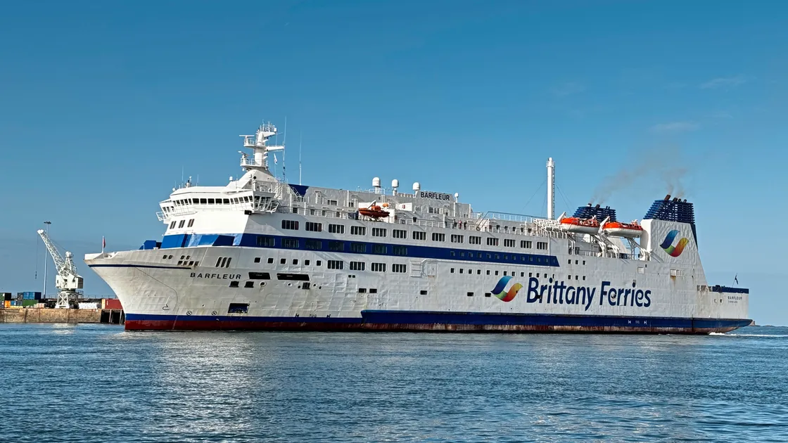 Brittany Ferries' Barfleur undergoing berthing trials earlier this year. (33735499)