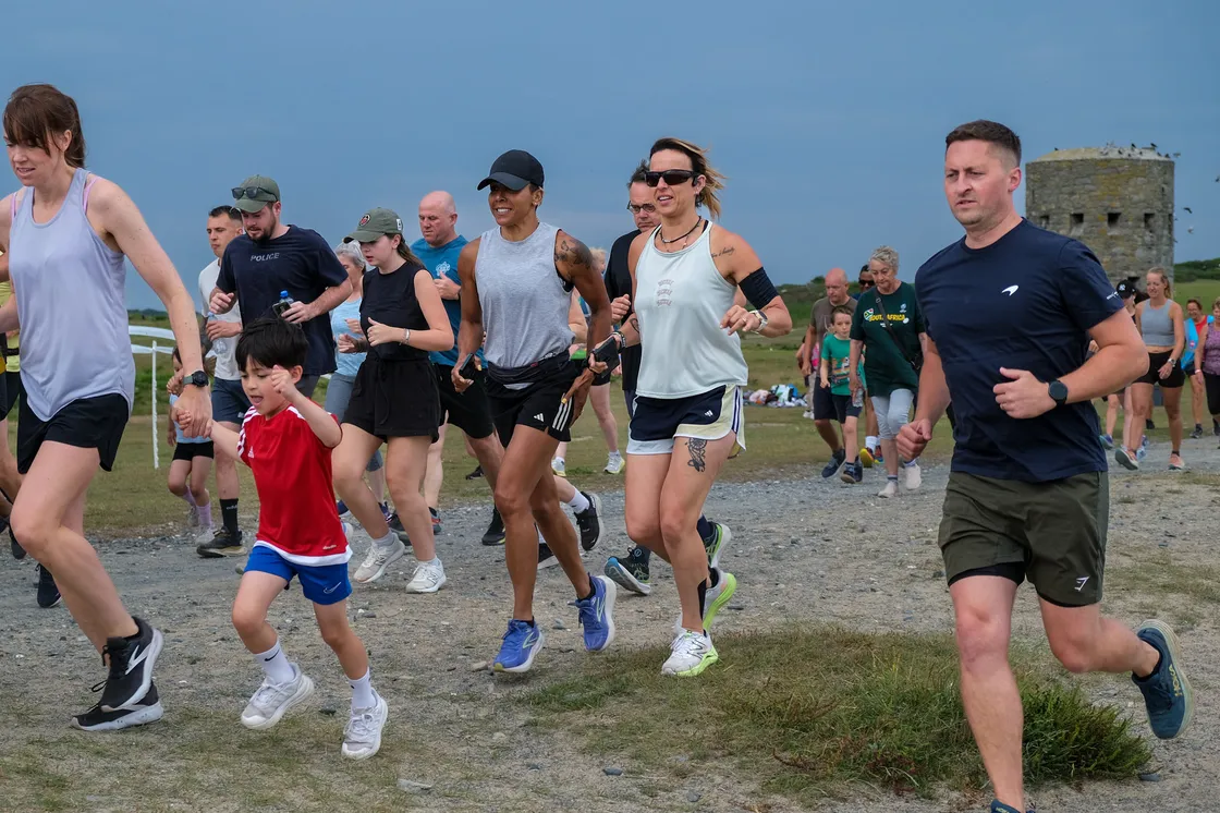 Dame Kelly taking it easy at Guernsey Parkrun.