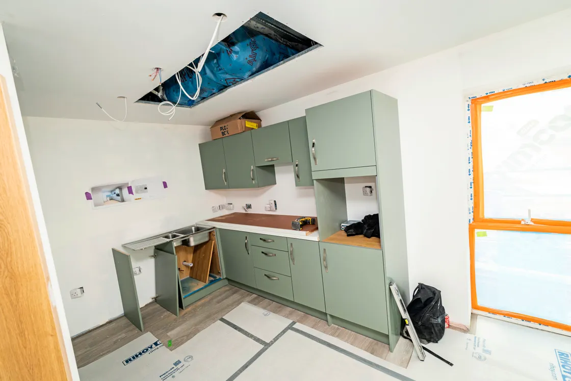 Each of the one-bedroom flats has its own kitchen and bathroom facilities.