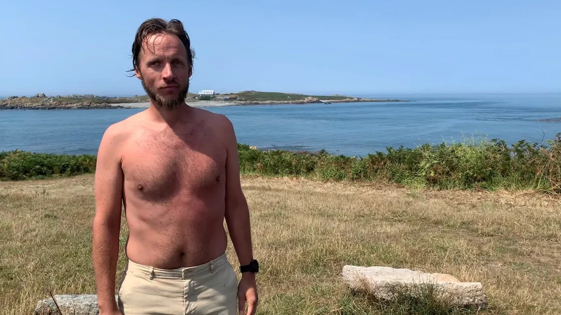 After a battle against the strong tides 40-year-old Guillaume Crassard has urged people not to swim to Lihou island like he did. Picture by Zoe Fitch. (25349617)