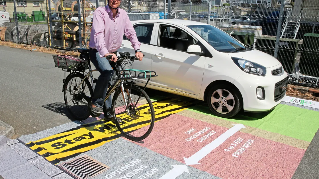 Sam Field from The Guernsey Bicycle Group is hoping that a new initiative ‘Stay Wider for the Rider’ will help cyclists to feel less vulnerable on local roads. (Picture by Adrian Miller, 21449966)