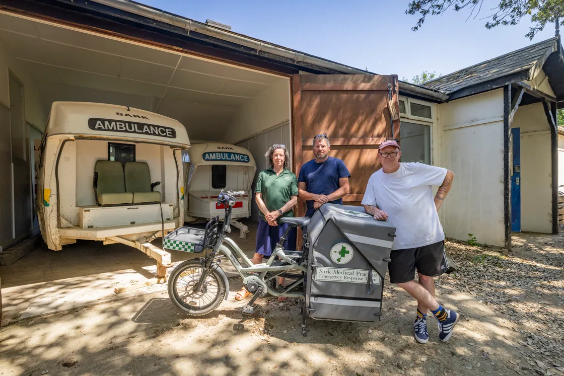 Sark Medical Practice First Response Team. Left to right: Sarah Hudson, Glenn Williams and Jimmy Martin