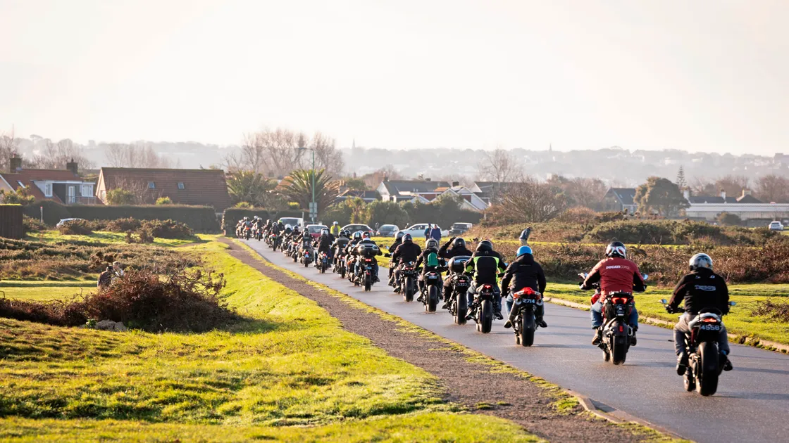 The group set off from Pembroke early on Sunday morning and headed south into town before heading to the hospital to drop off their gifts