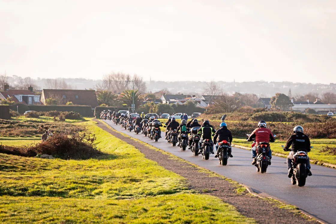 The group set off from Pembroke early on Sunday morning and headed south into town before heading to the hospital to drop off their gifts