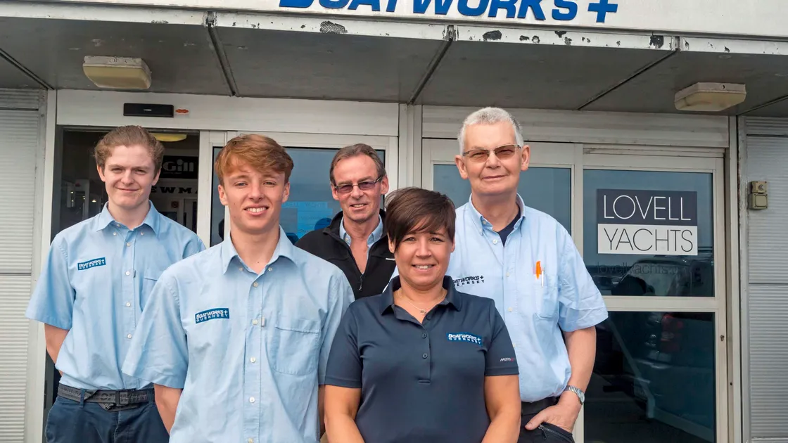 The team at Boatworks+, left to right, Max Willson, Cian Tolly, Mark Nightingale, Aly Thomas and Tony Rive. (Picture by Steve Sarre, 24451994)