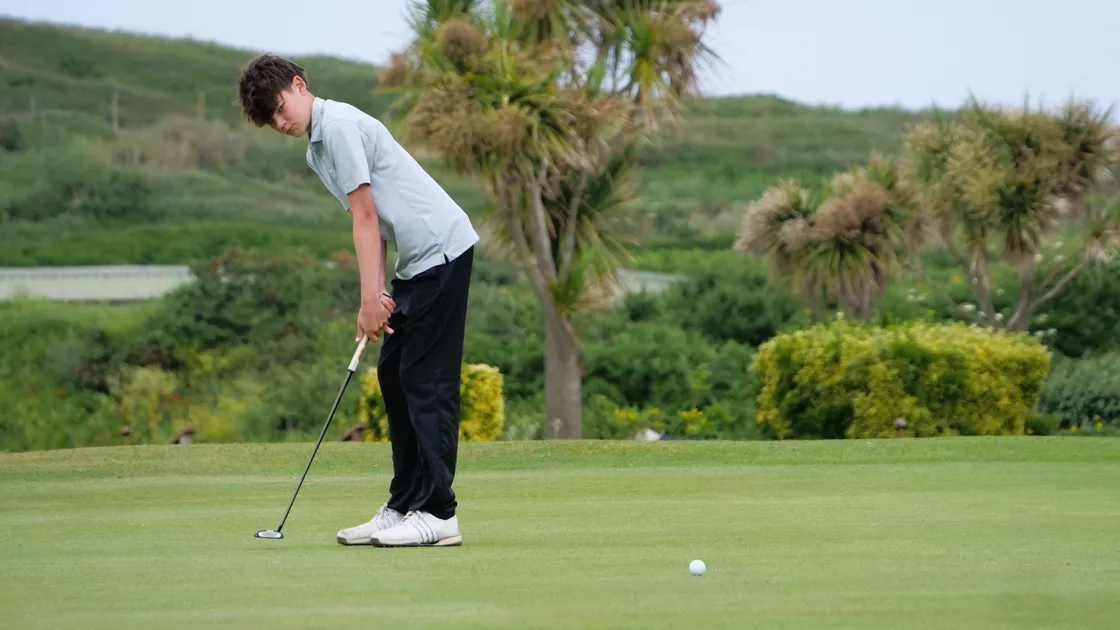 New Island boys' champion Josh Neville.