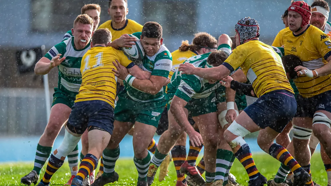 Dan Morgan, pictured against Old Albanians earlier in the season, scored a try for Guernsey in the reverse fixture. (Picture by Martin Gray, 30708068)