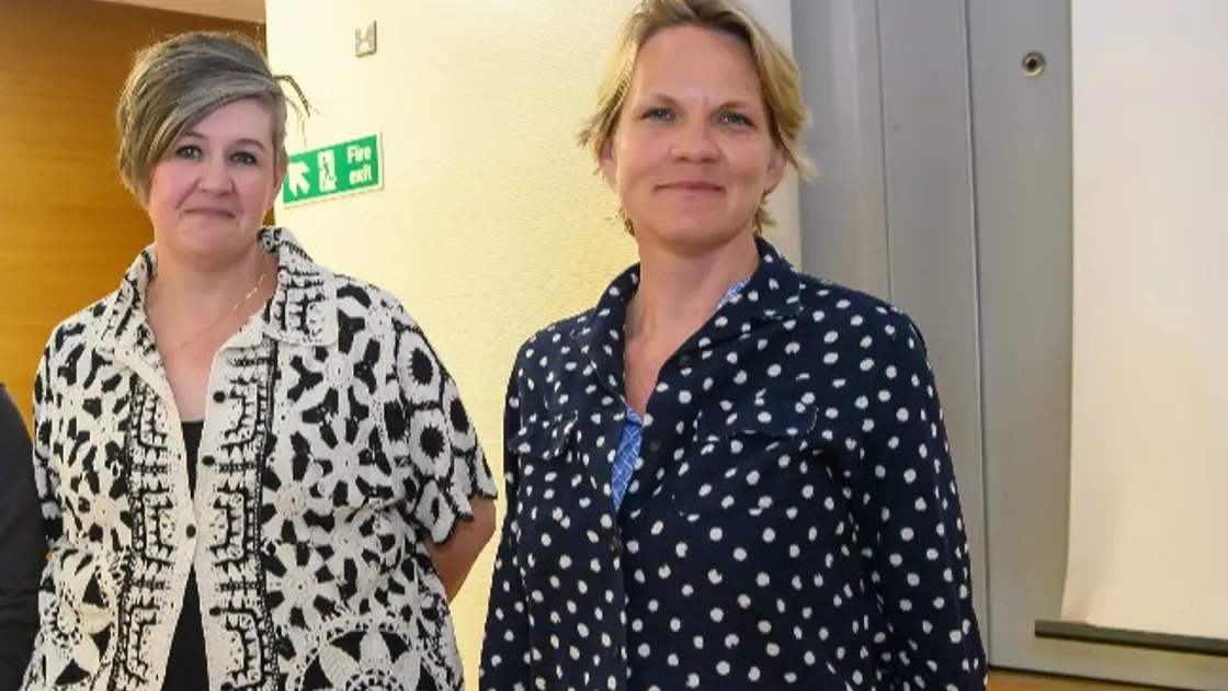 Deputy Haley Camp, left, and Economic Development president Sasha Kazantseva-Miller photographed together at an event last year