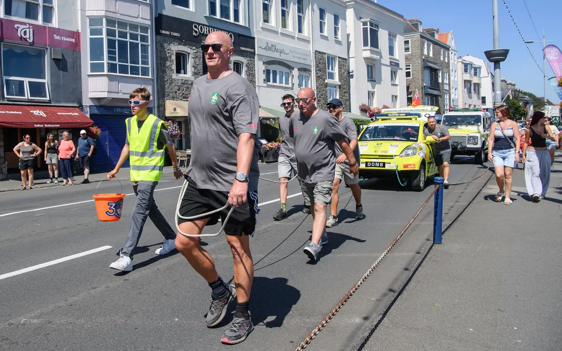 The St John Ambulance and Rescue Service completed a charity car pull to raise funds for the Flying Christine III.