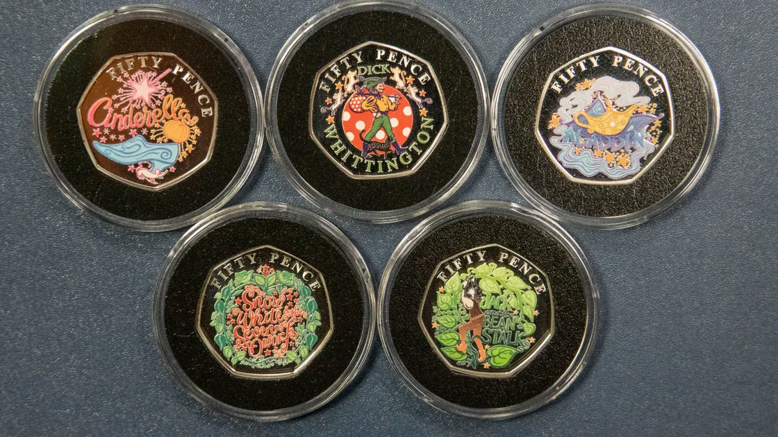 The commemorative 50p coins feature pantomimes Cinderella, Dick Whittington, Aladdin, Snow White and the Seven Dwarfs and Jack and the Beanstalk. (Pictures by Sophie Rabey, 26199618)