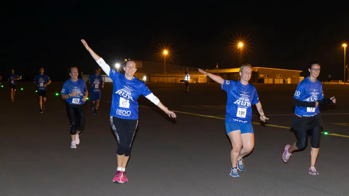 Come fly with us... on the Channel Islands Air Search Runway Run on Saturday evening raising money for the charity. 	 (Pictures by Chris George)