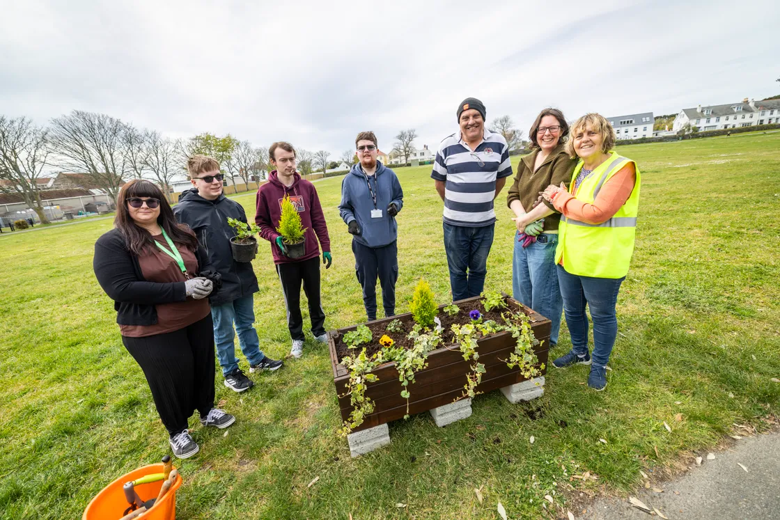 Among the volunteers for the project were foundation year students from the Guernsey Institute, who spent an afternoon helping Floral Guernsey plant troughs of flowers in Delancey Park.