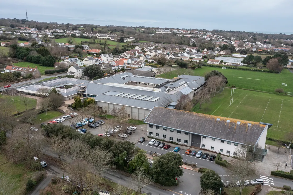 The former sixth form centre at Les Varendes, now occupied by civil servants and renamed Footes Lane House. 