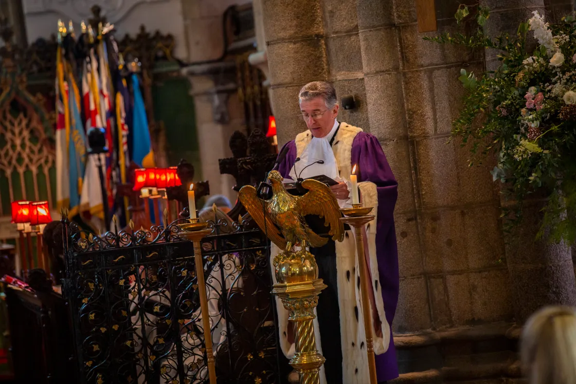 Sir Richard at the thanksgiving service in Town Church following the death of Queen Elizabeth II