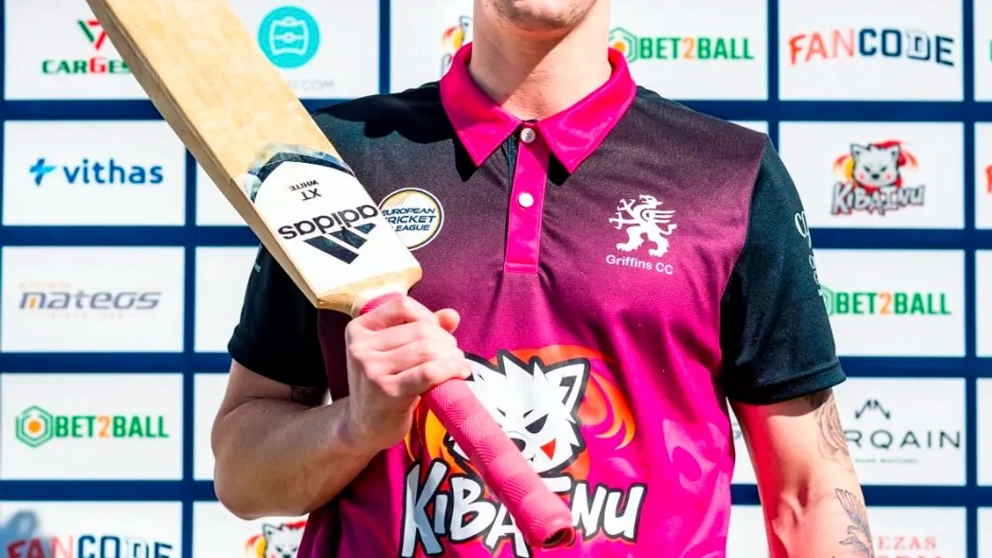 Jason Martin was man-of-the-match for Griffins against Indo-Bulgarian in the European Cricket League at the Cartama Oval in Spain.
Picture from @EuropeanCricket, 16-02-22 (30508357)