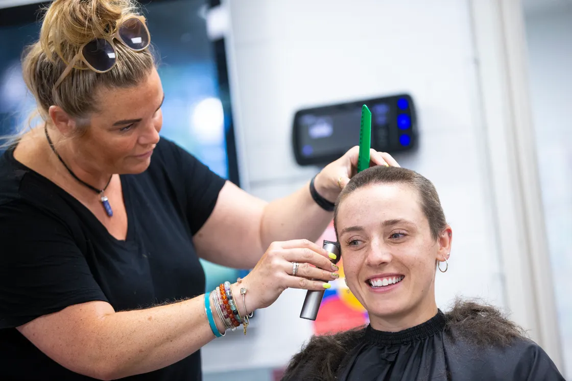 Cathi Robin, of Meraki Hair, did the ‘buzz cut’.  (31191299)