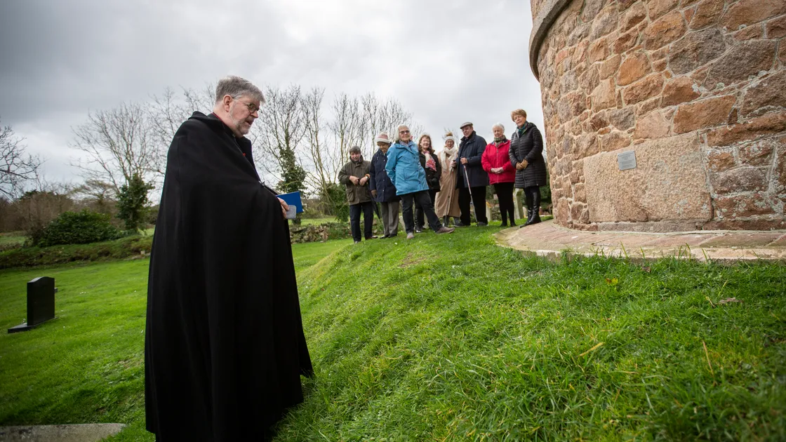 The Dean of Guernsey, the Very Rev. Tim Barker, blessed the plaque commemorating the efforts of Marianne Carey, who founded St Matthew’s Church. (Pictures by Luke Le Prevost, 31888186)