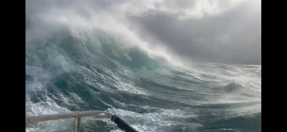 Some of the sea conditions Mrs Hough had to endure during the Clipper race. 