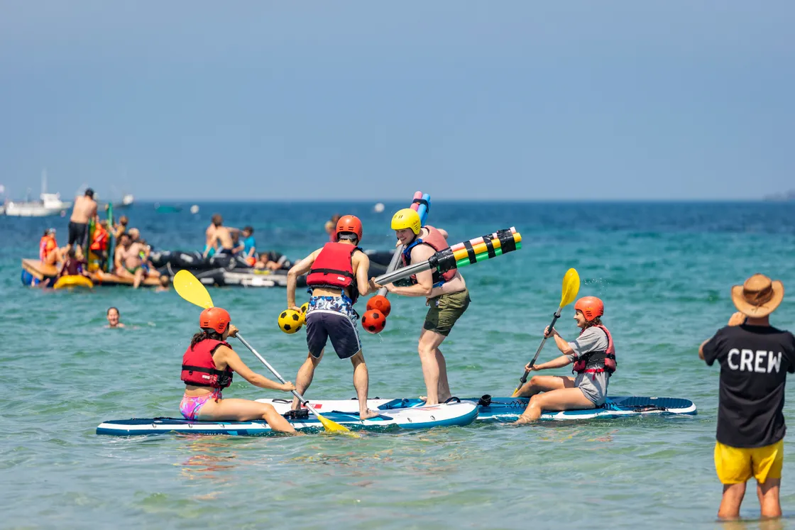 Paddle-board jousting, which had made a splash on debut last year, again proved popular.