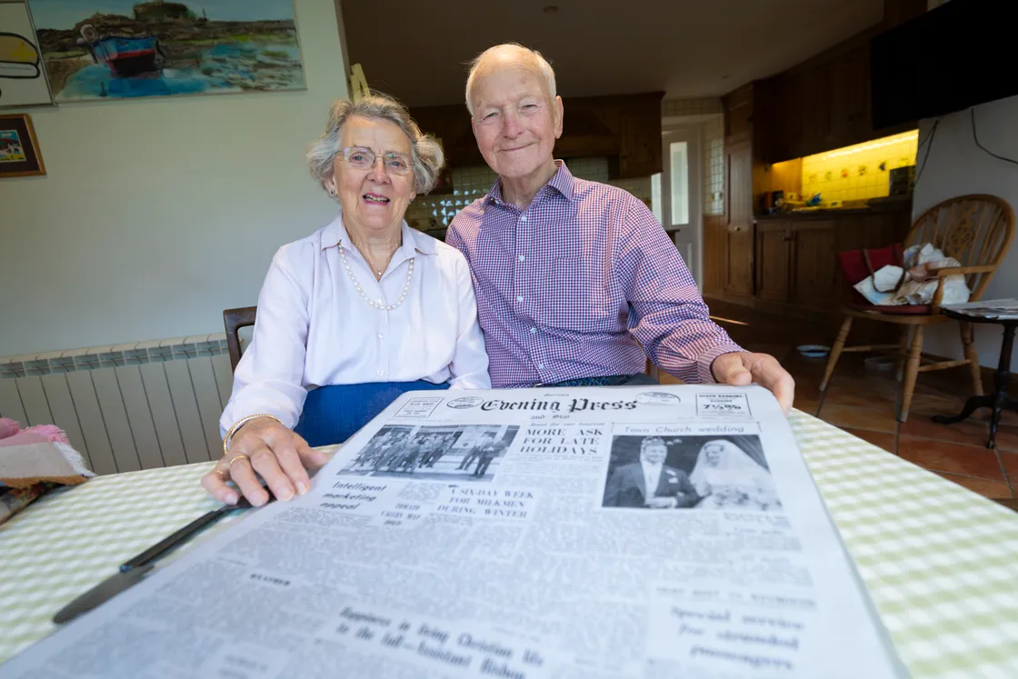 They were featured on the front page of The Guernsey Press on 3 October 1966, when they got married.