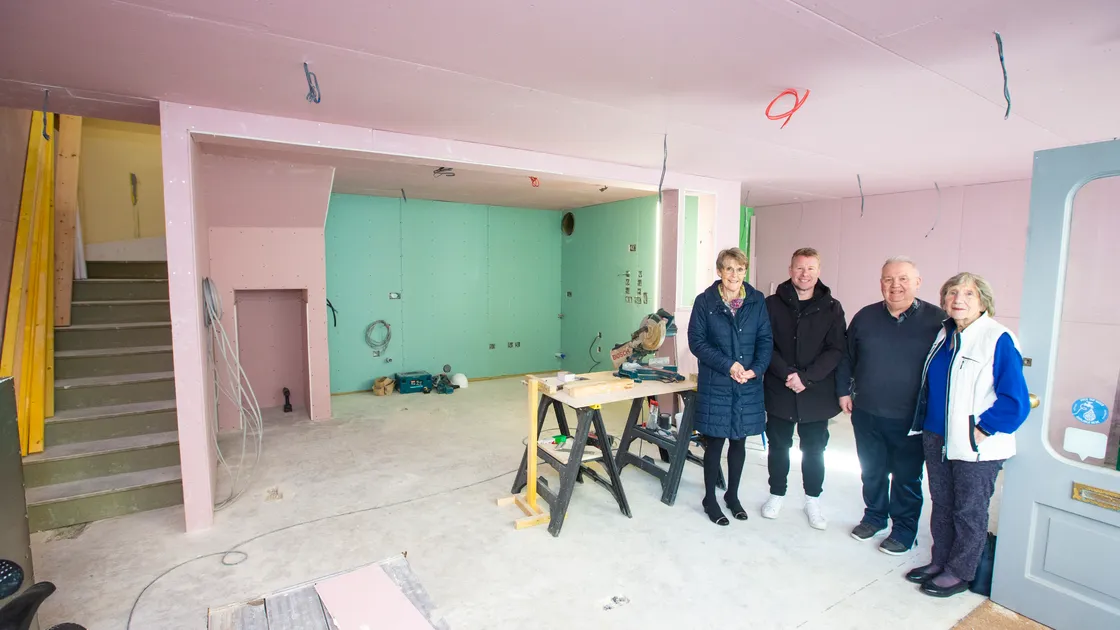 Mill Street Cafe directors, left to right, Sue Devine, Terry Lowe, David Savident and Pauline Murray, check out the renovation of the building which has seen the removal of a large staircase. (Picture by Peter Frankland, 31976908