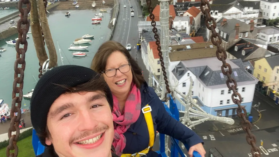 Photographer Ben Fiore and Dr Brink at the top of the Tree of Joy - Picture by Ben Fiore (28938217)