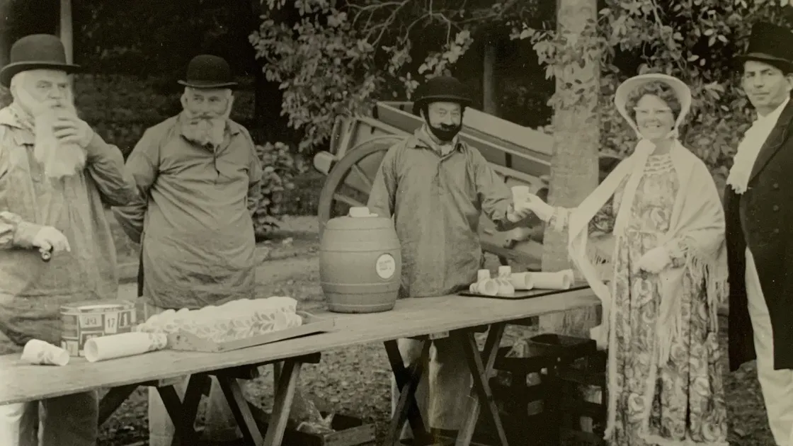 Below: False beards on show at an early Viaer Marchi