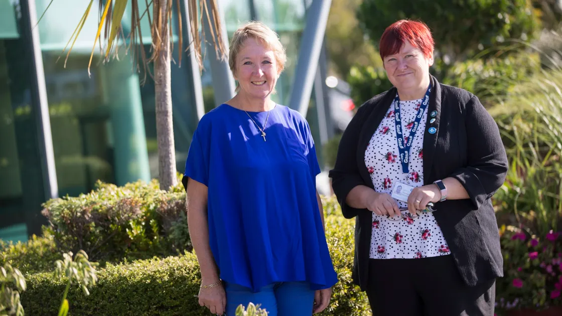 Julie Bulpitt, left, the Dementia Friendly Guernsey co-ordinator, and volunteer Kim Le Cheminant, who is attending Saturday’s induction course.                                                       (Picture by Peter Frankland, 22624456)