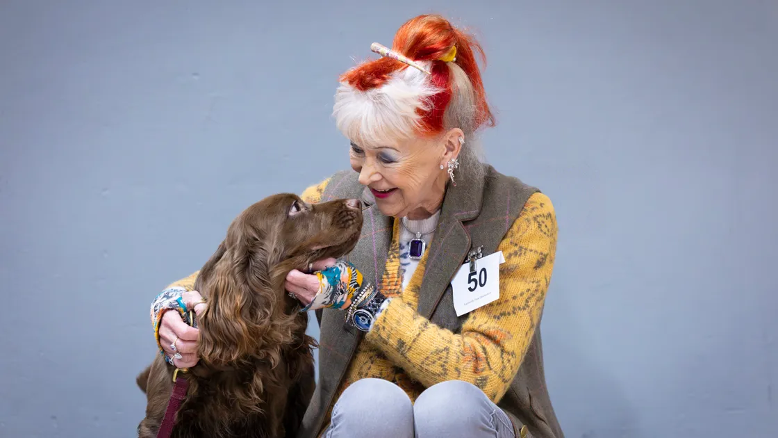 Lynn Ozanne with her Sussex Spaniel called Ada which she acquired from the USA.