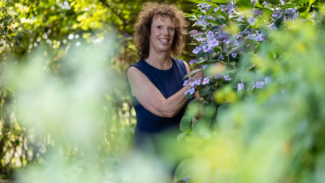 Liz Pirouet-Douglas making the finishing touches to the St Saviour’s Community Centre floral displays ahead of judging for Britain in Bloom. 								 	 (Picture by Peter Frankland, 34820571)