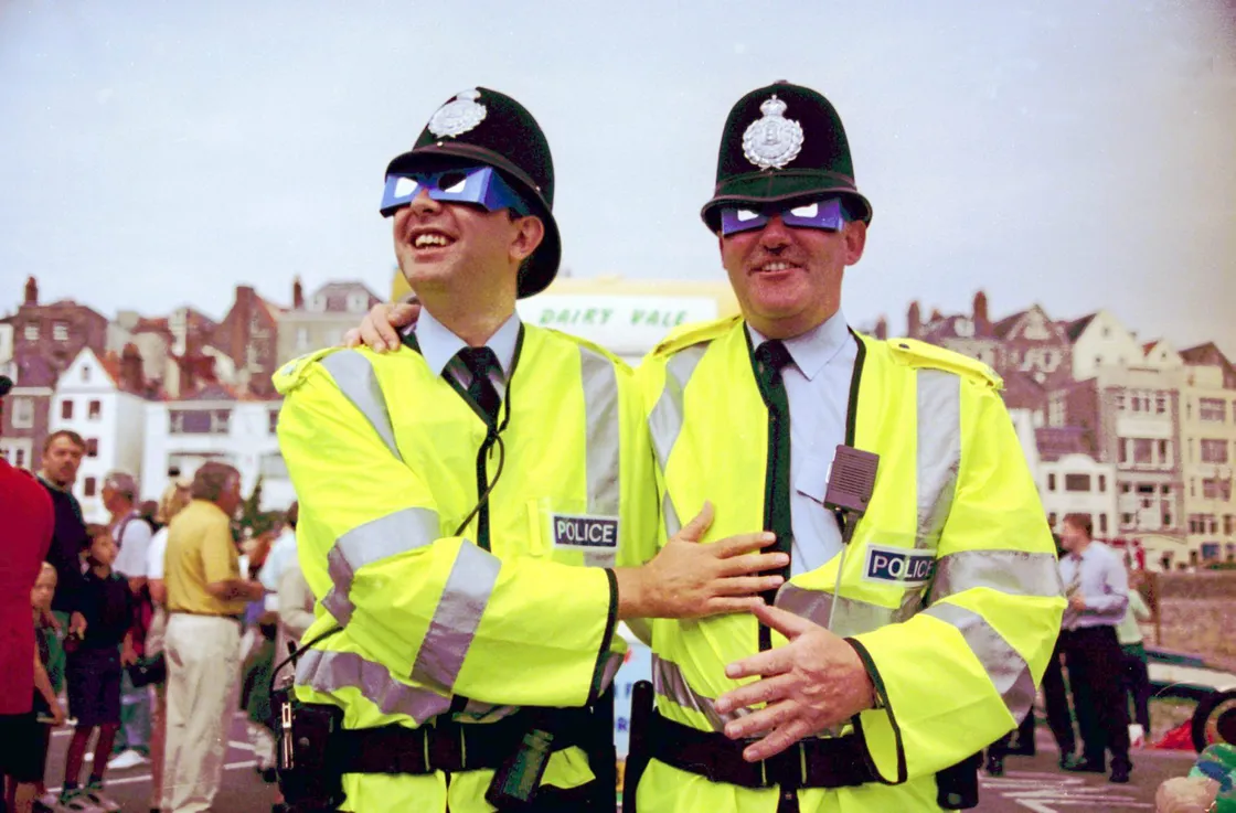 PCs Julian Goubert and Steve Cowdrey prepared for the eclipse.