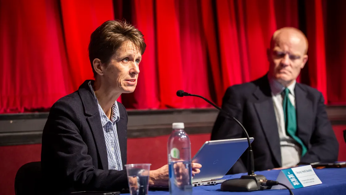 Health & Social Care president Heidi Soulsby, and Deputy Gavin St Pier, both members of the Civil Contingencies Authority. (Picture by Sophie Rabey, 28674887)