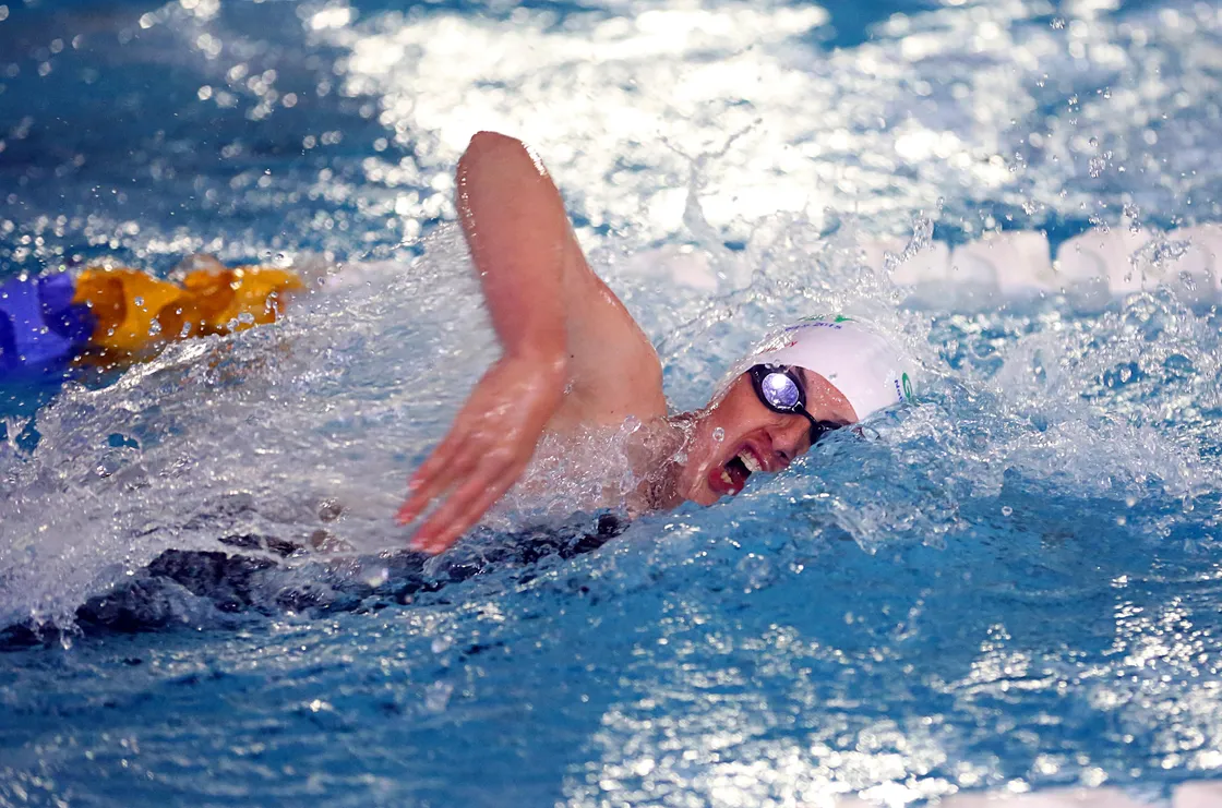 Rabey swimming at the Jersey 2015 Island Games.