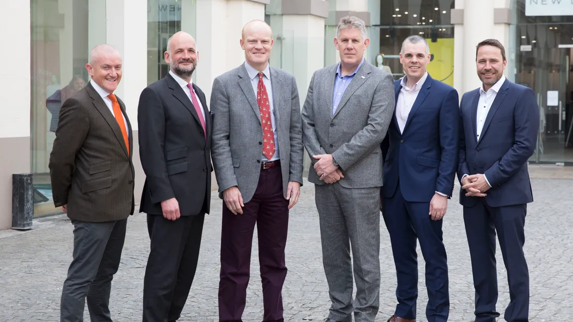 Smiles all round in 2019 after Agilisys was named the preferred bidder to provide digital services to the States. Left to right: Agilisys Guernsey CEO Richard Hanrahan, Agilisys CEO Andrew Mindenhall, P & R president Gavin St Pier, States chief information officer Colin Vaudin, and Paul Knight and Ashley Roper from Agilisys. 
