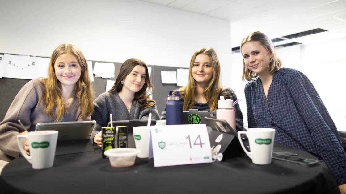 Some of the students participating in Specsavers’ Creative Roots bootcamp. Left to right, Isabel Round, Lee-Lou Pesrin, Amelia Bell and Stella Whitmore