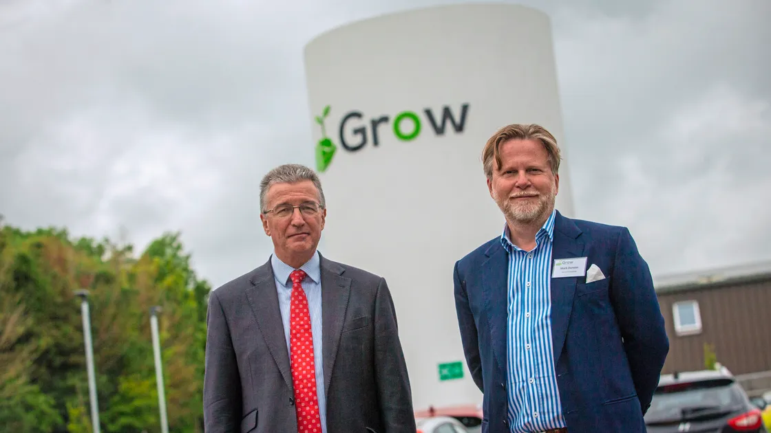 Bailiff Sir Richard McMahon led the celebrations of Grow’s 40th birthday with current chairman Mark Dunster. (Pictures by Peter Frankland, 33417790)