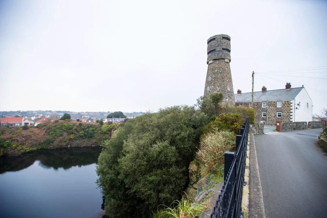Picture by Sophie Rabey.  24-01-20.  Vale Mill and Quary, Hougue Du Moulin.  Planning application to make underground extension from mill to quarry face, install floating pontoon and summerhouse in quary.  Widen vehicular access and lower roadside wall.. (26980658)