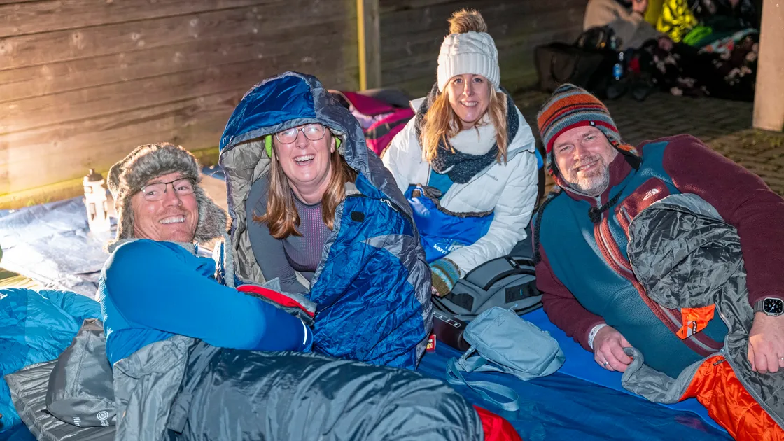 These volunteers were among those who made the best of a bad night outside at the KGV for the Big Skipton Sleep Out back in January