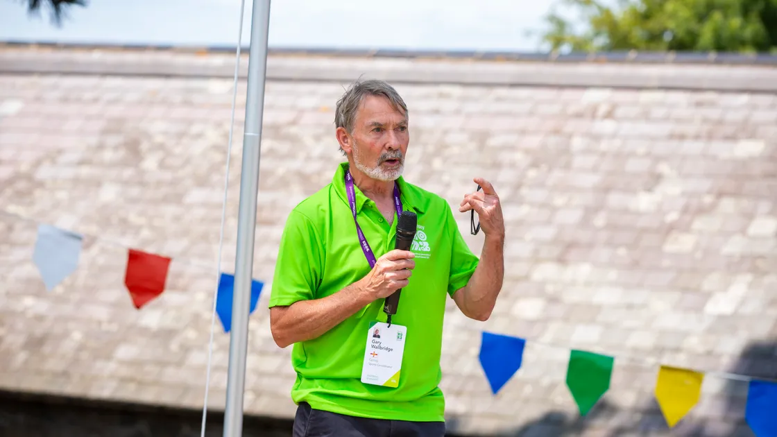 Velo Club president Gary Wallbridge at the Guernsey 2023 Island Games. (Picture by Luke Le Prevost, 33926860)