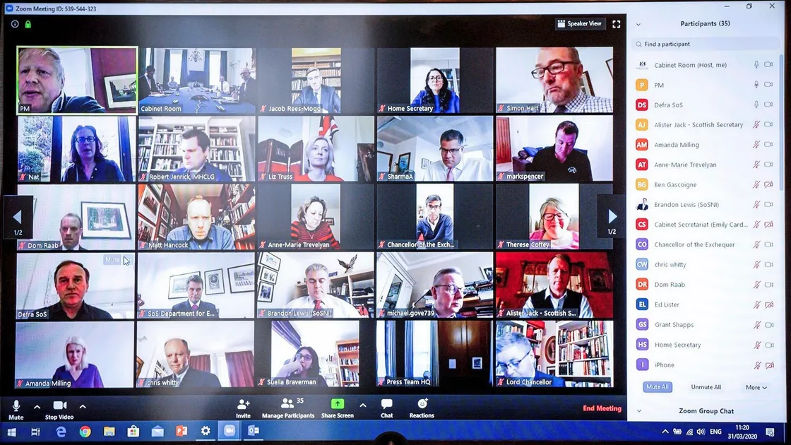 Boris Johnson holds a virtual cabinet meeting. (27851241)