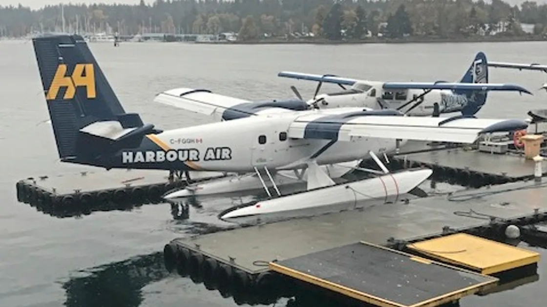 In the foreground is a de Havilland Twin Otter and in the background a de Havilland Single Otter. Both plane types are used by Harbour Air in Canada who we are working closely with Clear Harbour Airways to bring seaplanes to the Channel Islands.