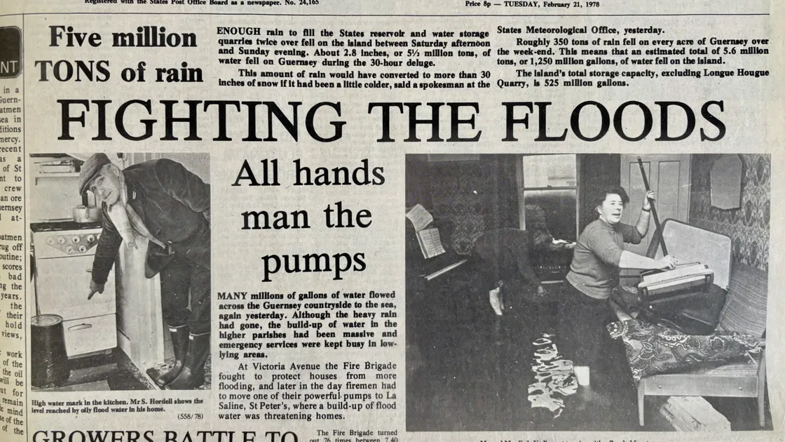 The flood in February 1978 was front page news for three days