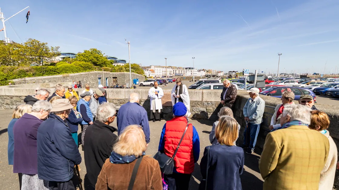 A service was held yesterday at the White Rock deportees plaque to mark the Channel Islanders 81st anniversary of liberation from captivity in Biberach.