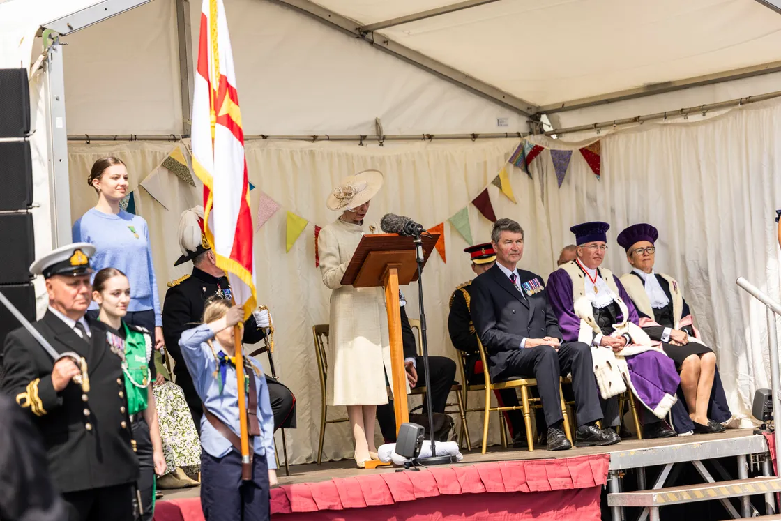 The Princess Royal speaking on behalf of the King.