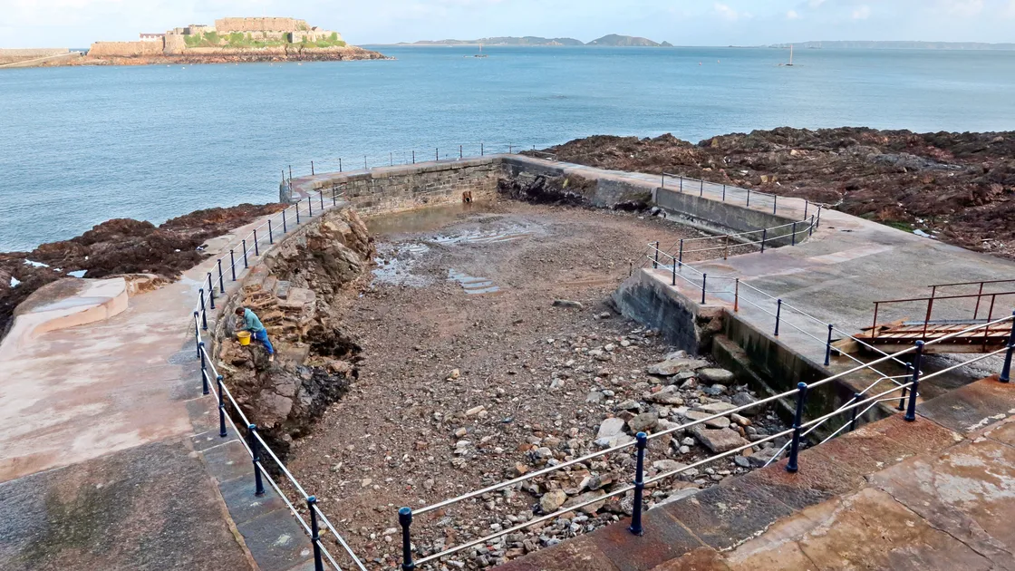 The Gents Bathing Pool at La Vallette is near completion after being damaged by storms four years ago. (Picture by Adrian Miller, 20310896)
