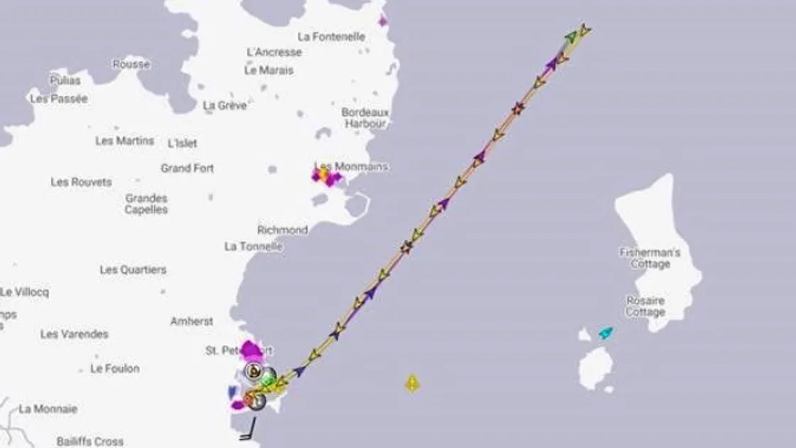 The lifeboat's track after she was called out to a fishing boat that had run aground around Tautenay Beacon. (29270488)