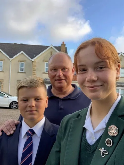 Chris Jinks, who received his gold award in 1991, with son Spike, 12, and daughter Hattie, 14. Hattie has completed the bronze award and is now doing the silver.