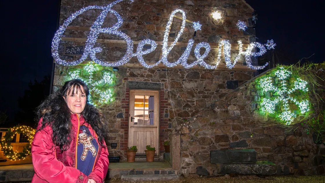 Juliet Veron and part of her Christmas decoration display. (Picture by Sophie Rabey, 26562293)